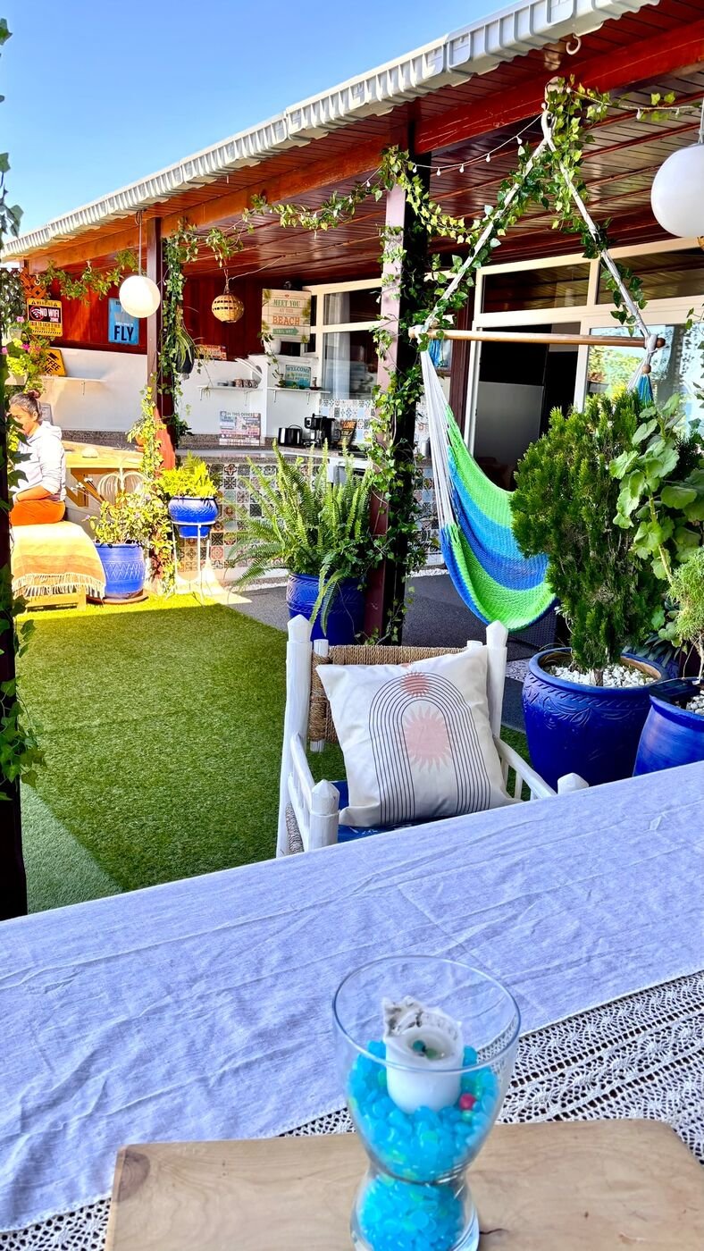 Garden terrace with hammock
